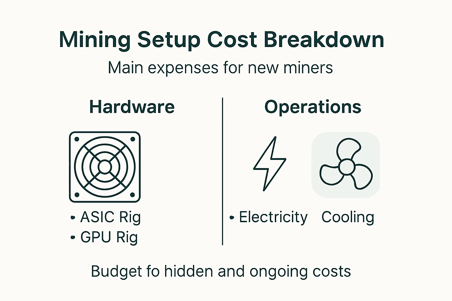 Infographic mining setup cost breakdown main expenses