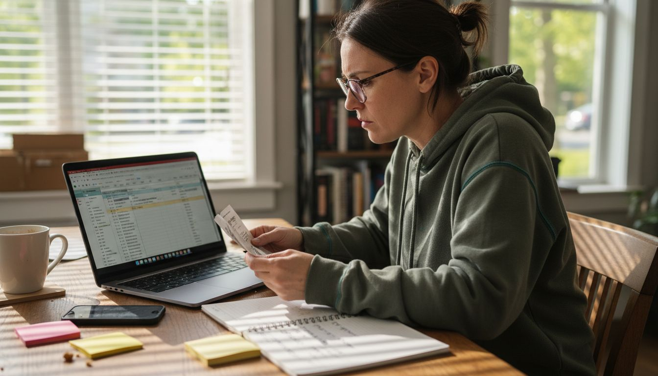 Woman comparing mining costs in spreadsheet