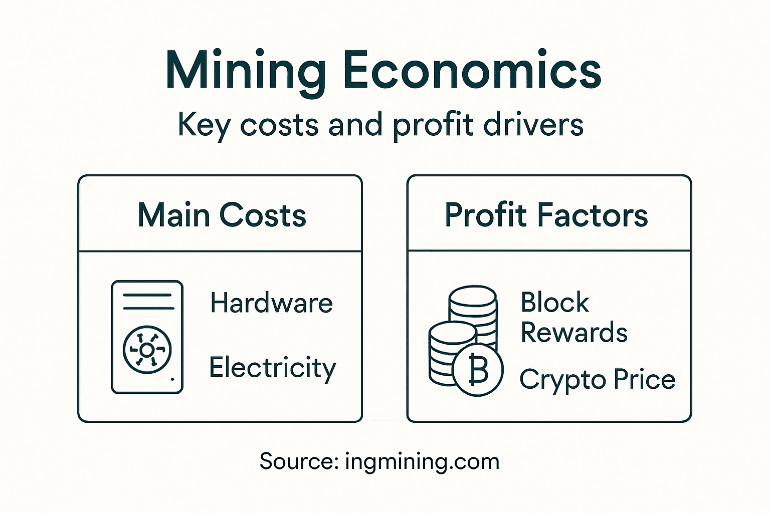 Infographic on crypto mining costs and profits