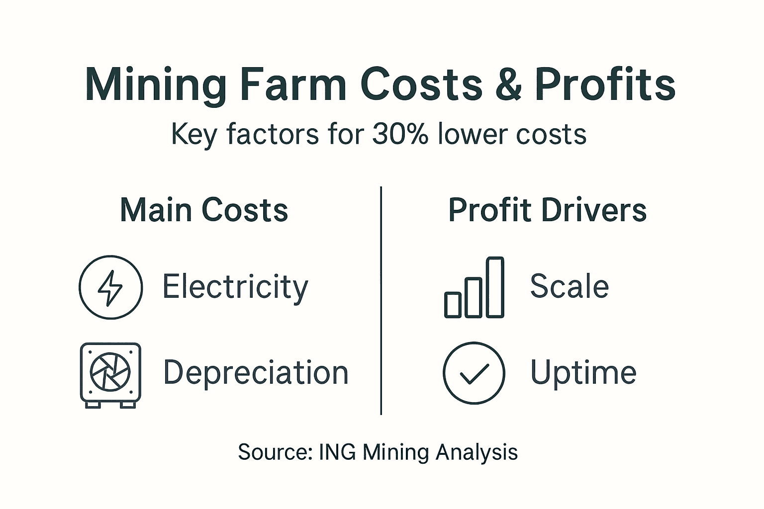 Infographic mining farm costs and profit drivers