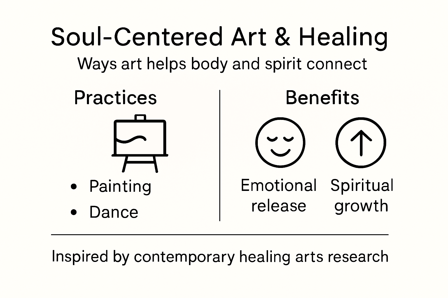 Infographic soul-centered art healing overview