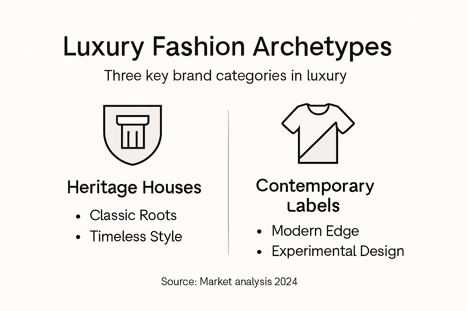 Infographic showing luxury fashion brand types