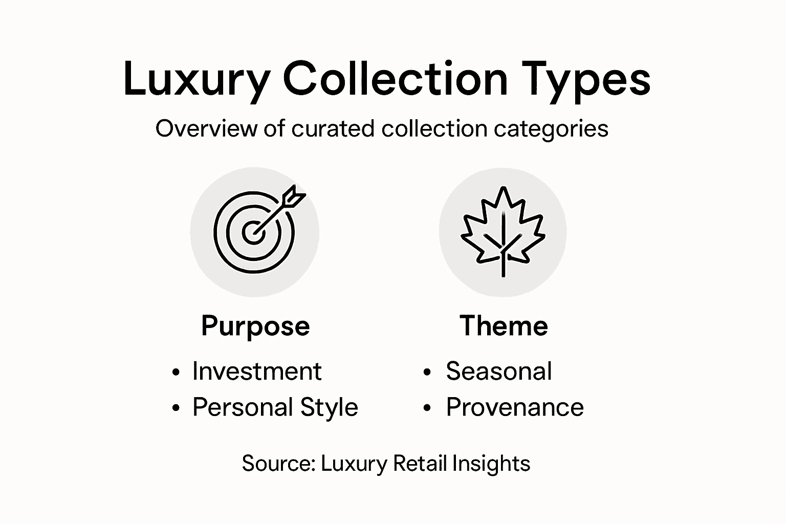 Infographic outlining curated luxury collection types