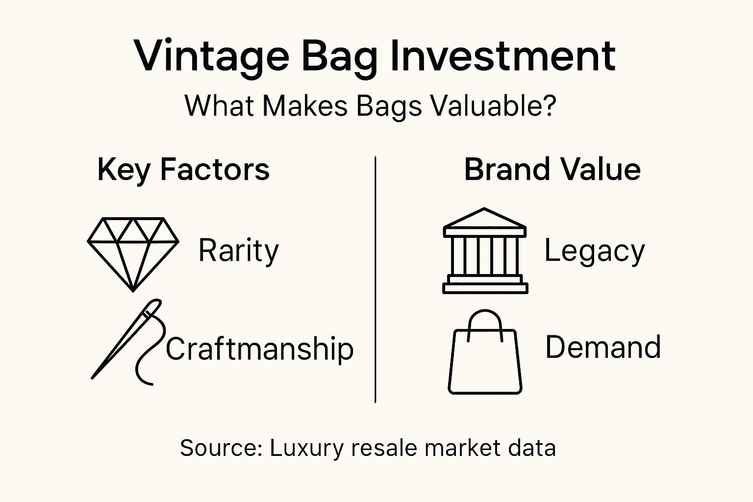 Infographic on vintage bag investment value