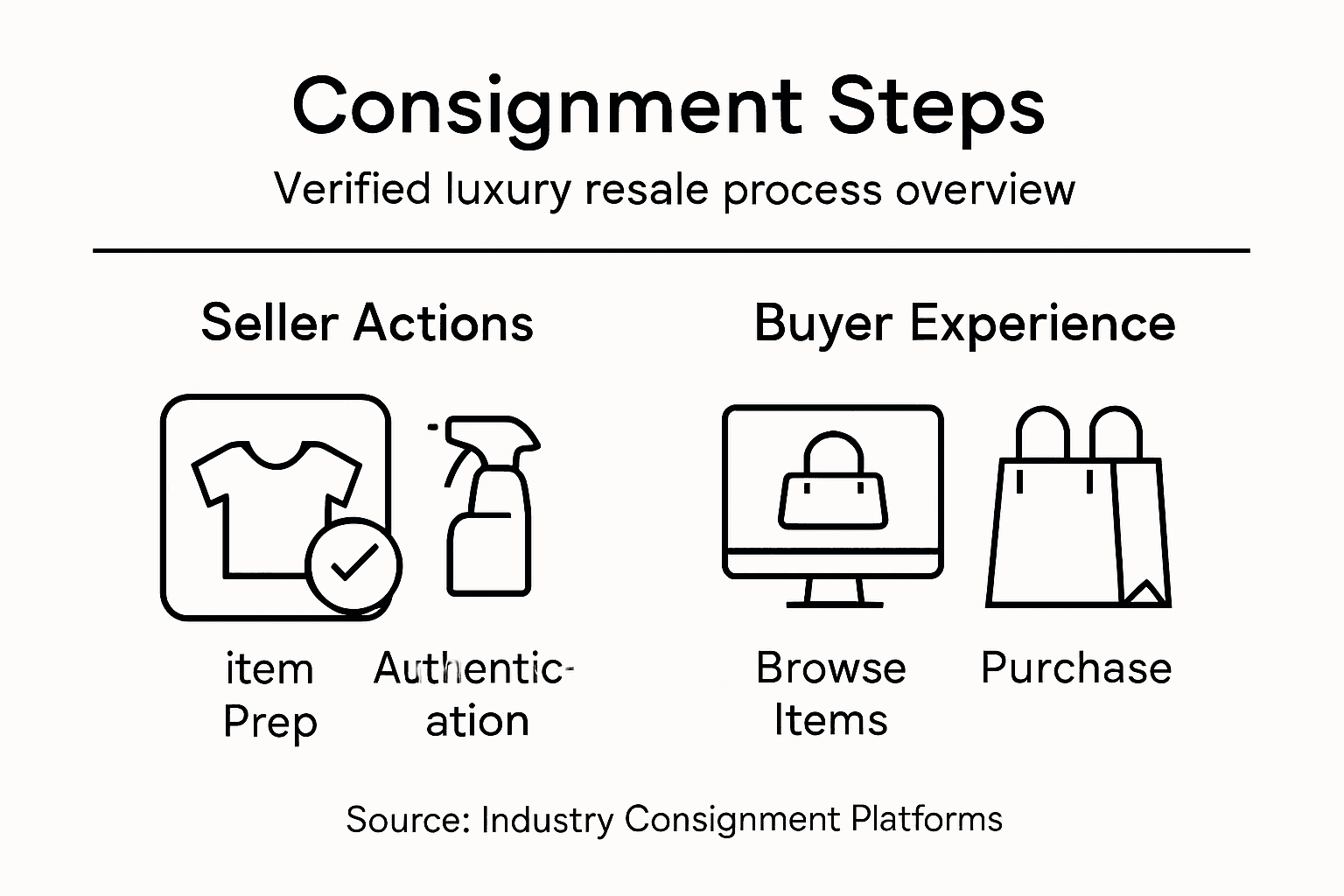 Infographic showing luxury consignment step-by-step