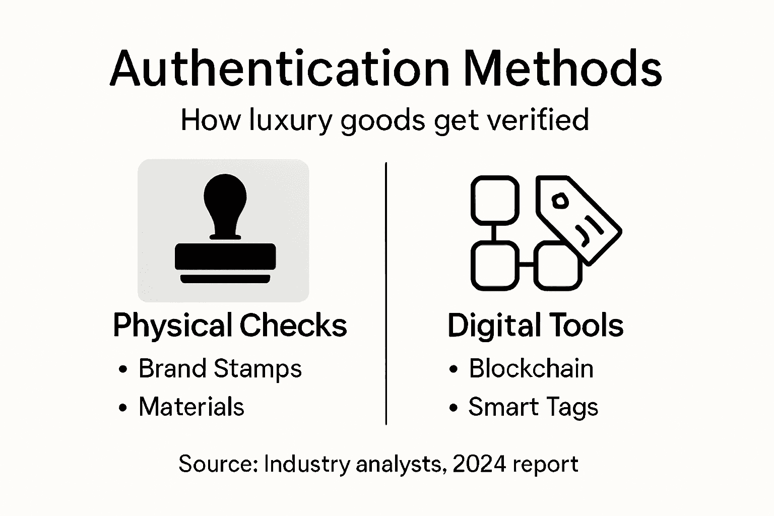 Infographic compares luxury item authentication methods