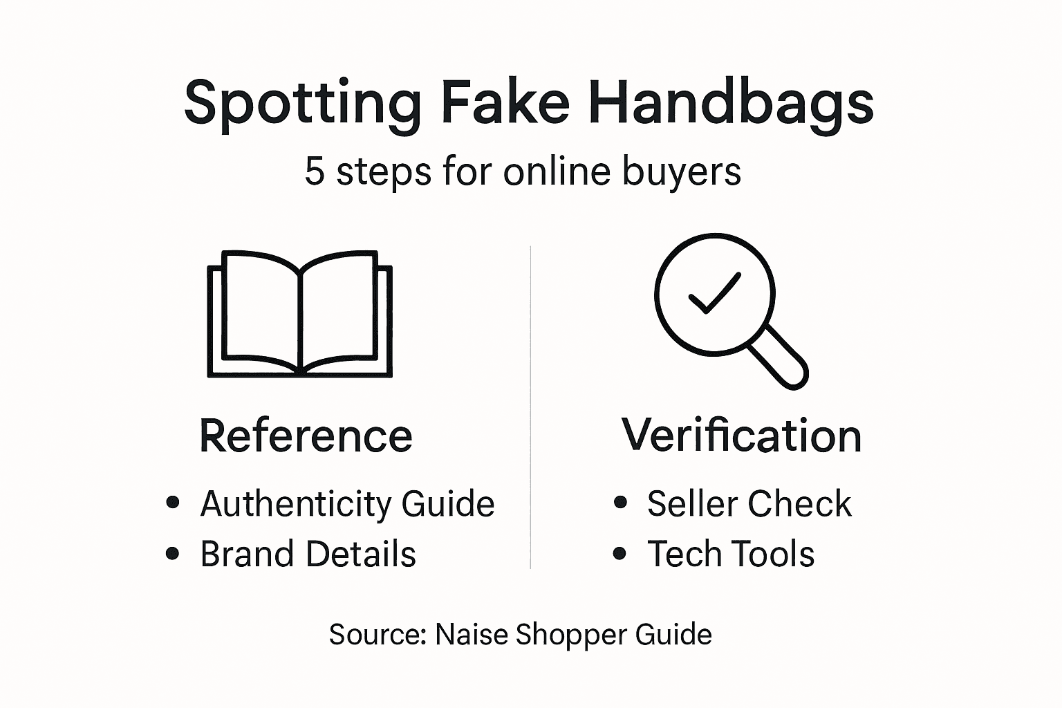 Infographic steps to spot fake handbags