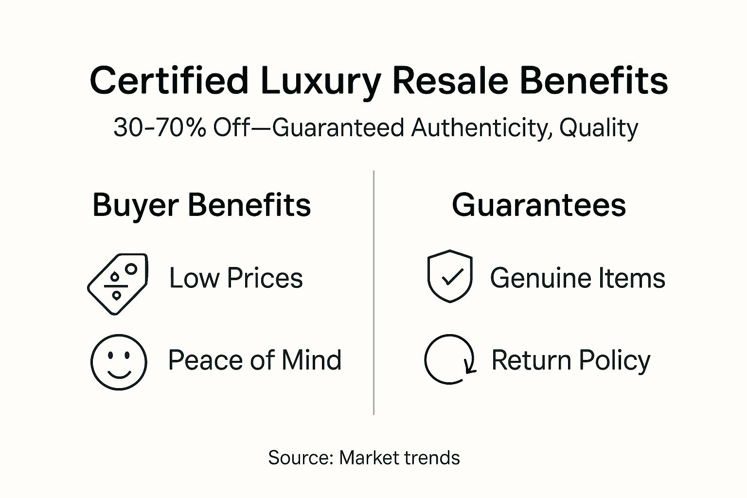 Infographic of certified luxury resale key benefits