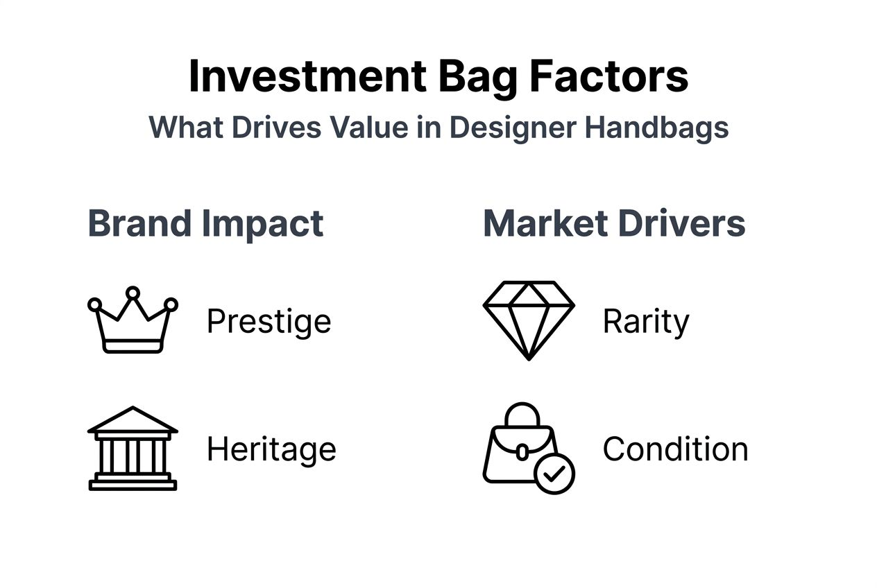 Infographic showing value factors for investment bags