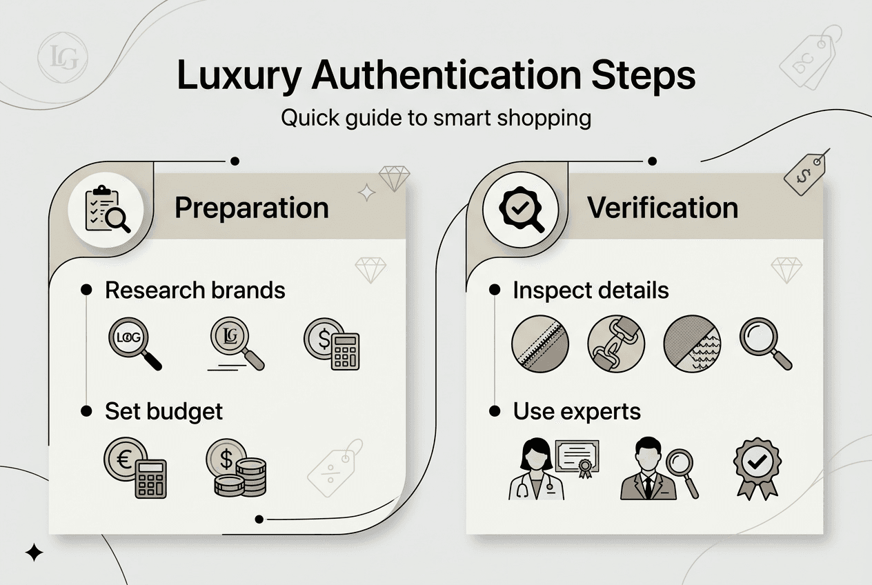 Infographic of key luxury authentication steps