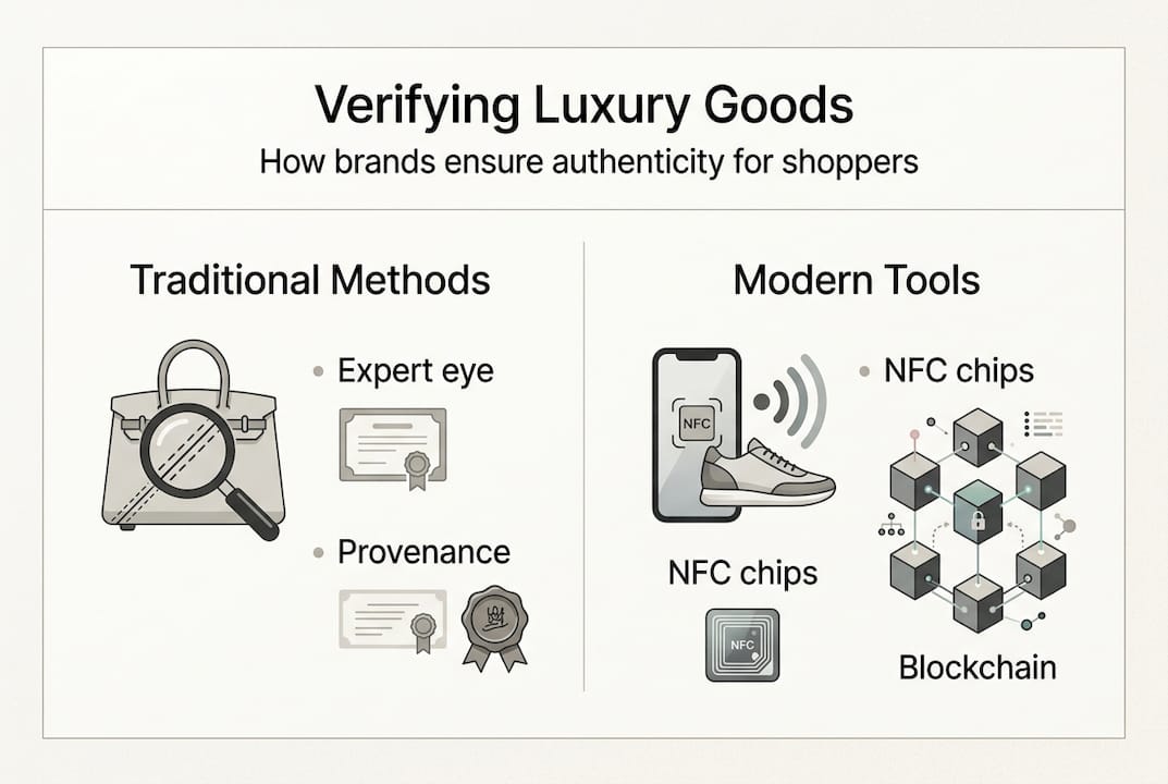 Infographic on luxury goods authenticity verification