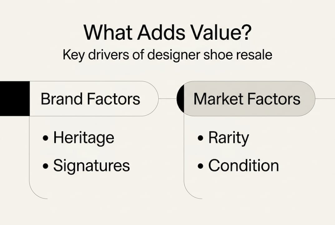 Infographic on designer shoe value factors