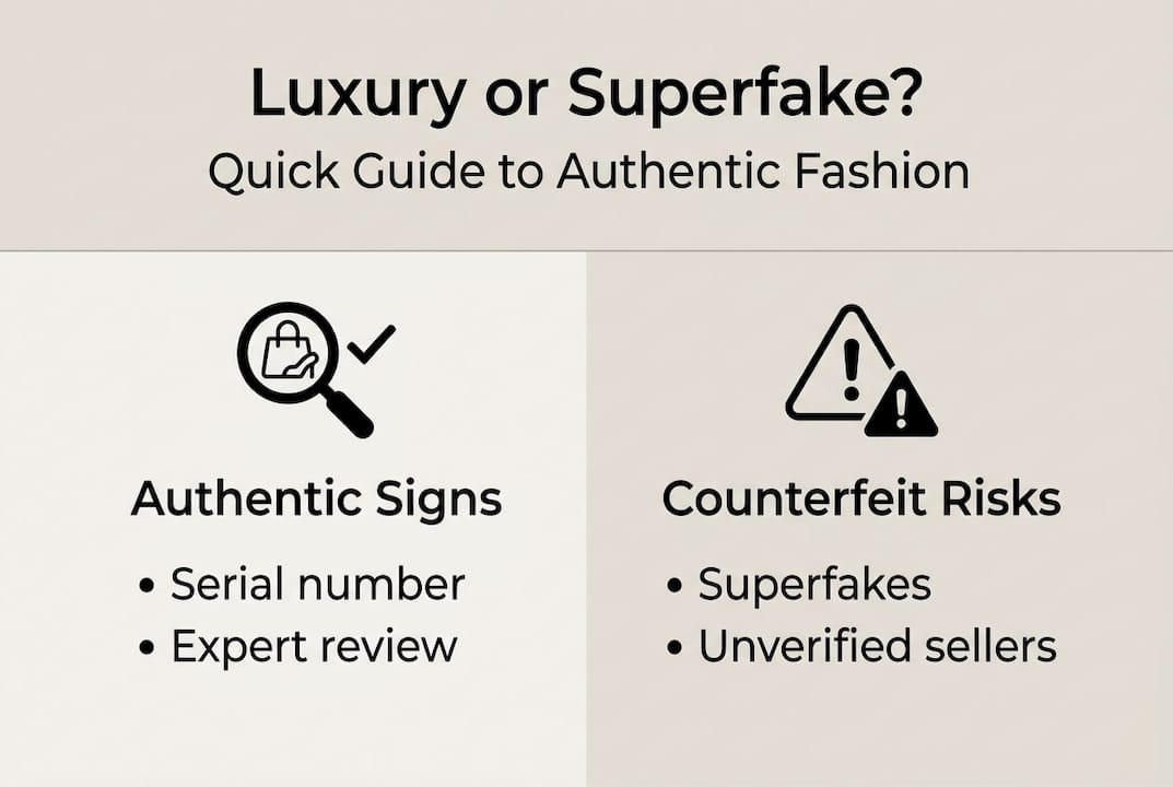 Infographic on luxury authentication and counterfeits