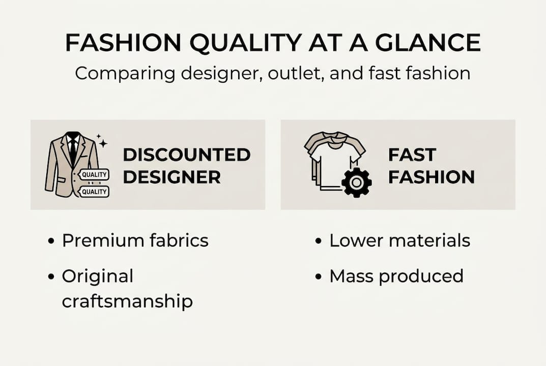 Infographic comparing designer and fast fashion