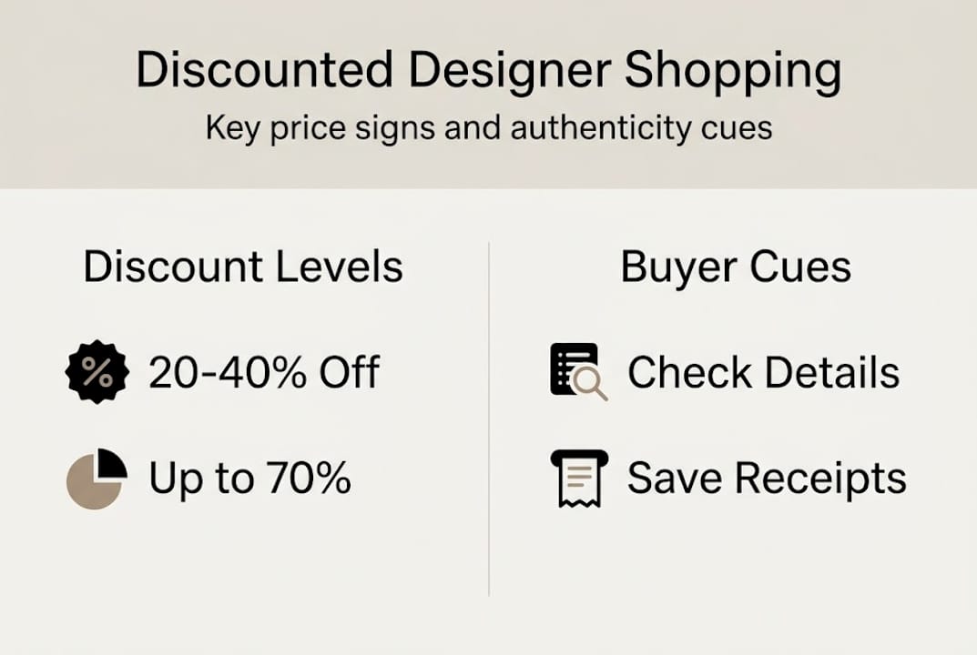 Infographic showing discount levels and buying tips