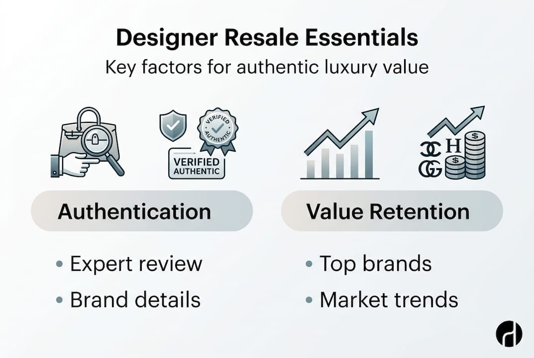 Infographic on designer resale essentials