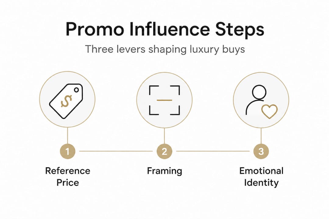 Infographic explaining three luxury promo levers