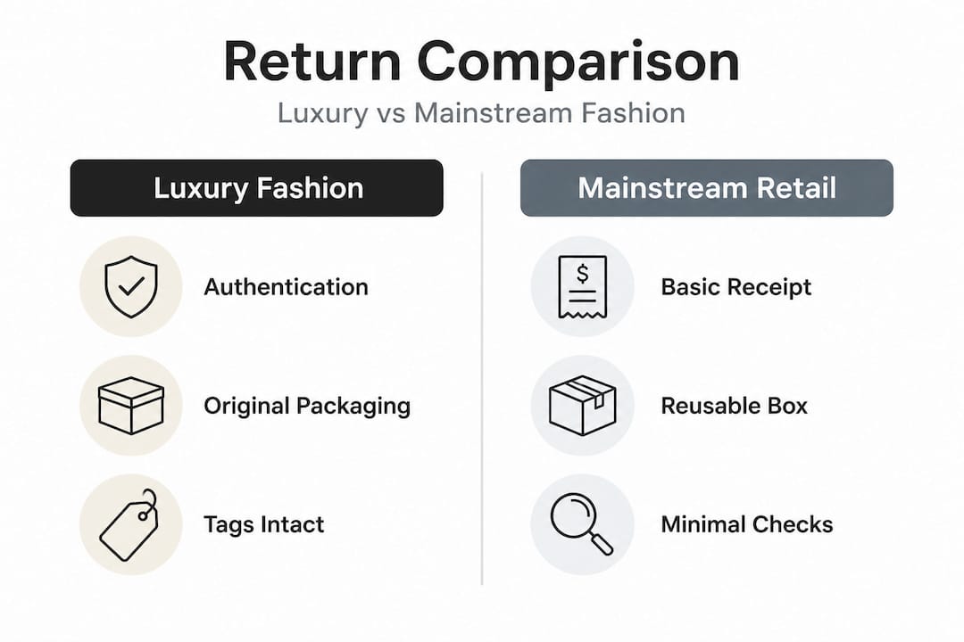 Infographic comparing luxury and mainstream returns