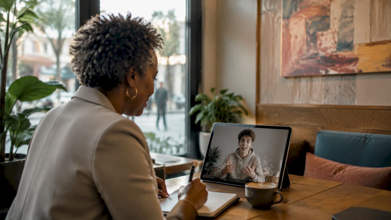 Video consultation between stylist and client