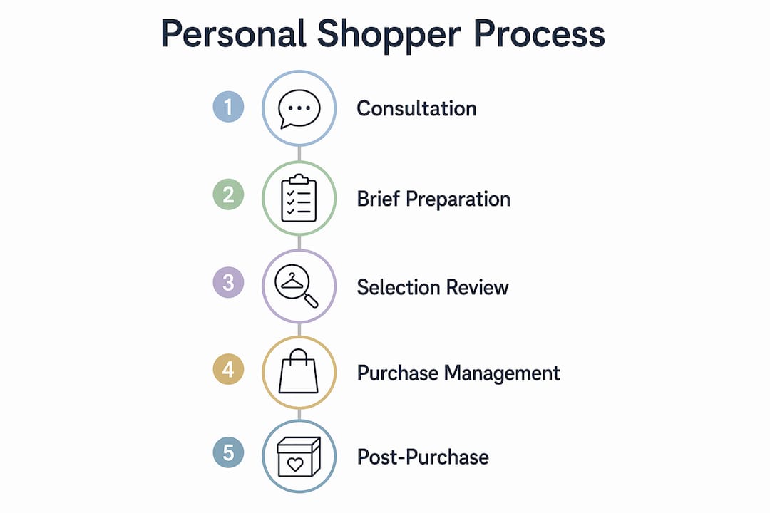 Infographic illustrating personal shopper steps