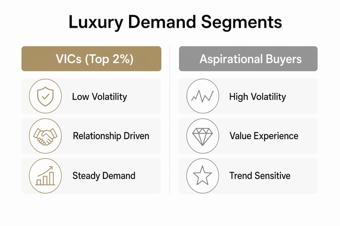 Infographic comparing luxury consumer segments