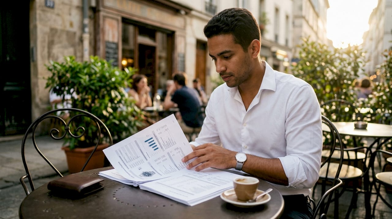 Hands reviewing luxury price breakdown documents