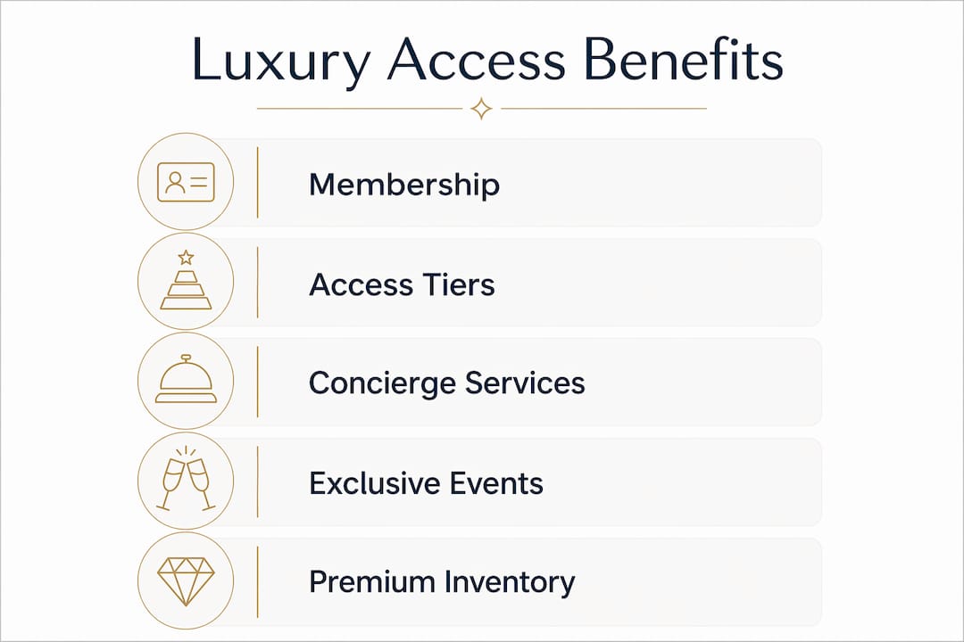 Infographic showing key luxury access program benefits