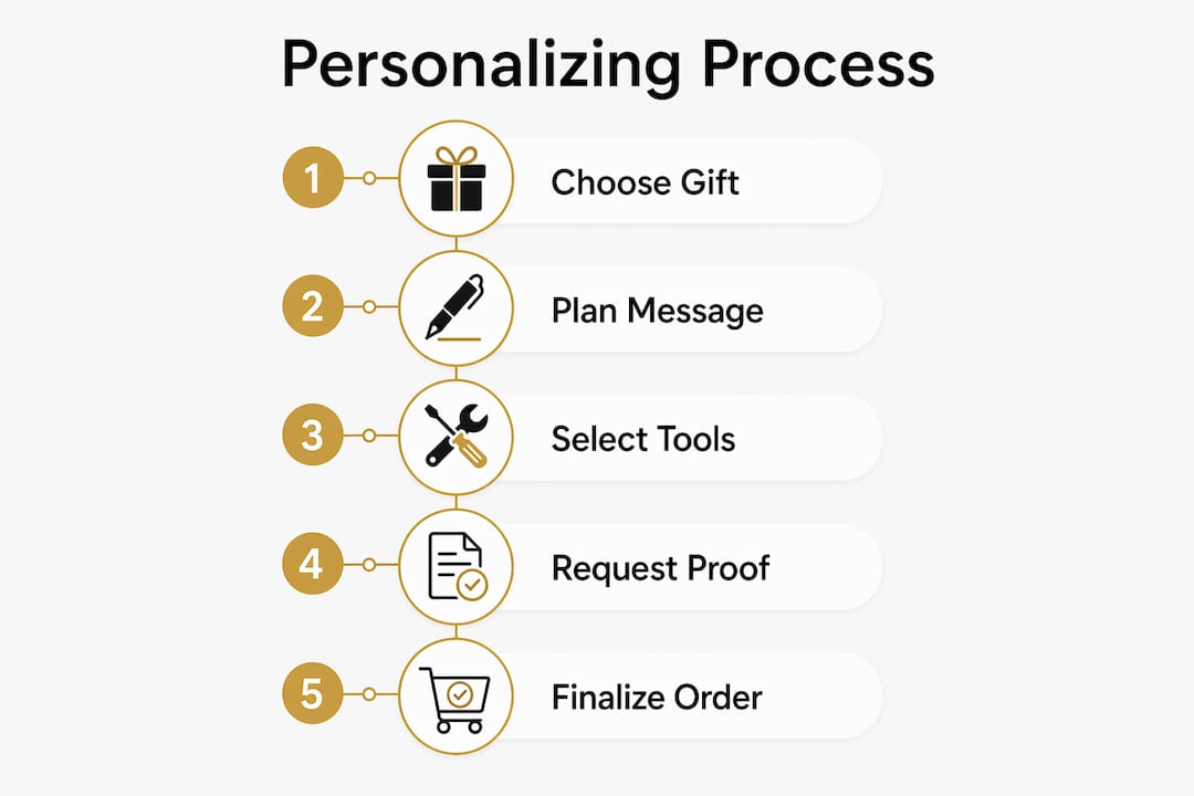 Infographic describing gifting personalization steps