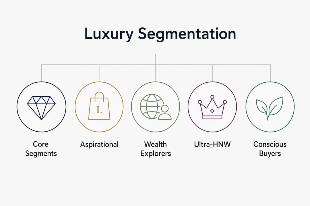 Infographic depicting luxury brand segmentation hierarchy