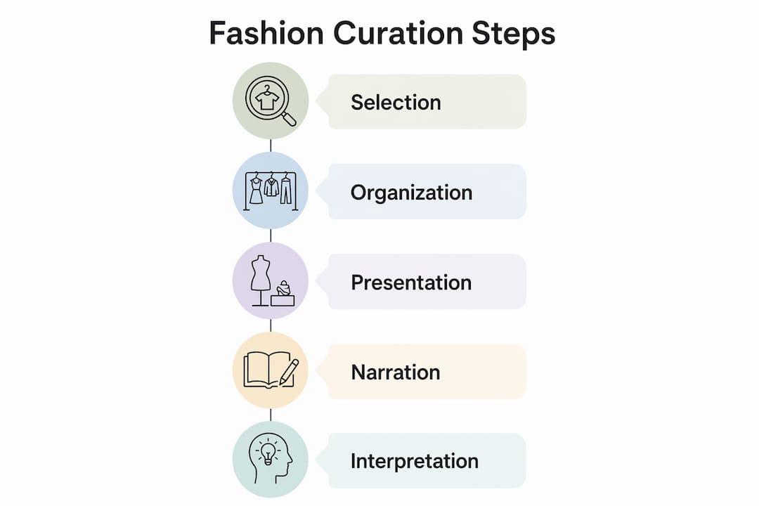 Infographic showing fashion curation process steps