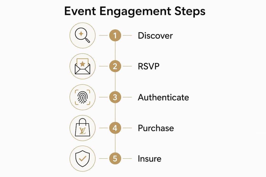 Infographic showing steps to engage luxury promo events