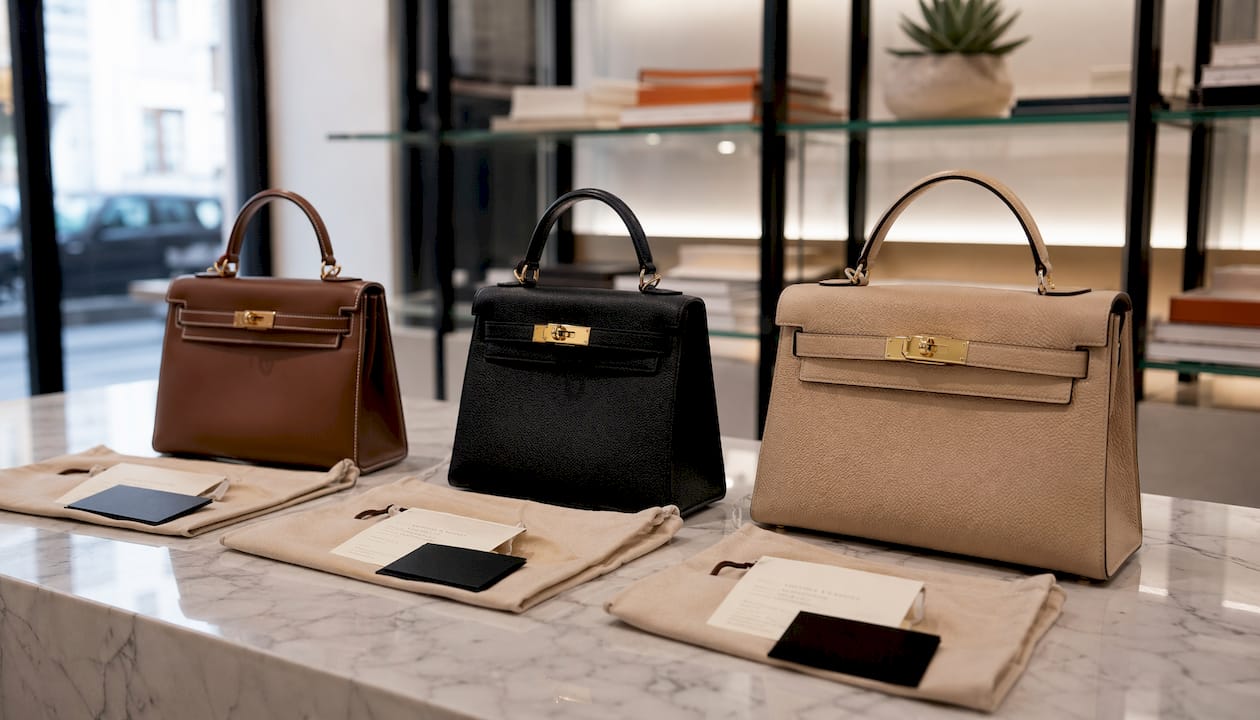 Authenticated luxury handbags with documentation