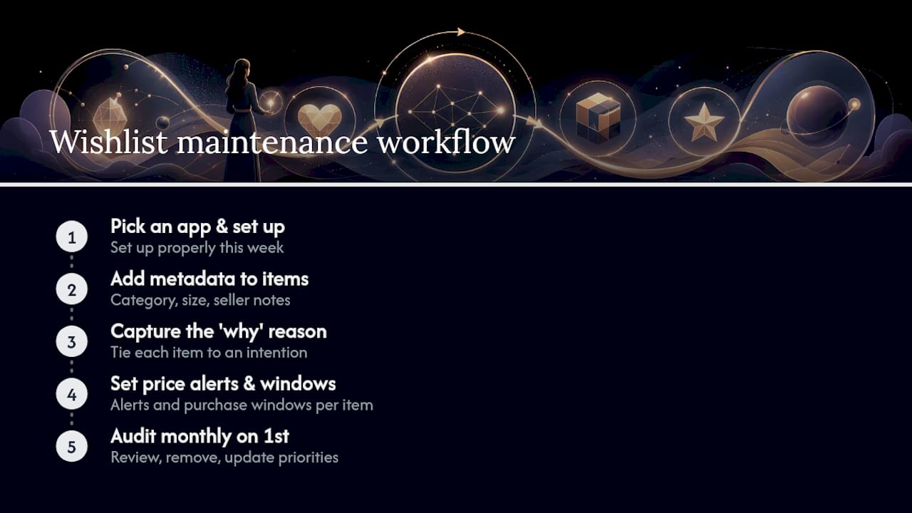 Diagram of luxury wishlist maintenance workflow