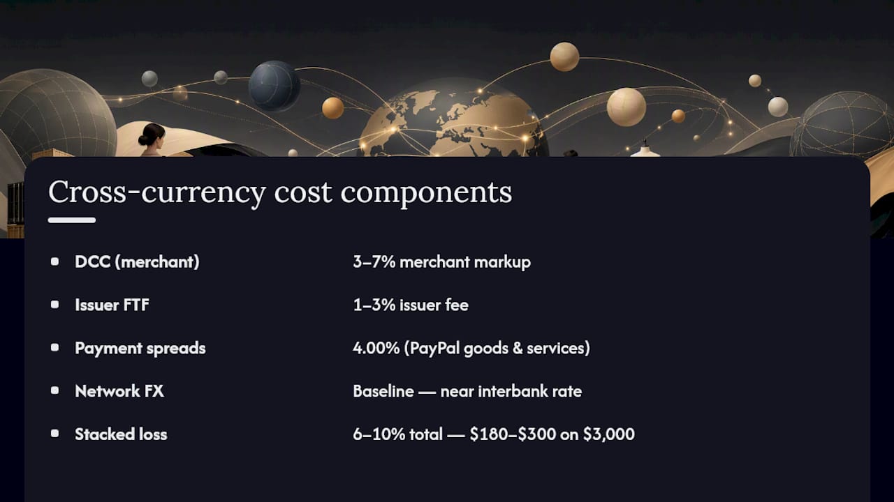 Diagram comparing currency conversion cost components