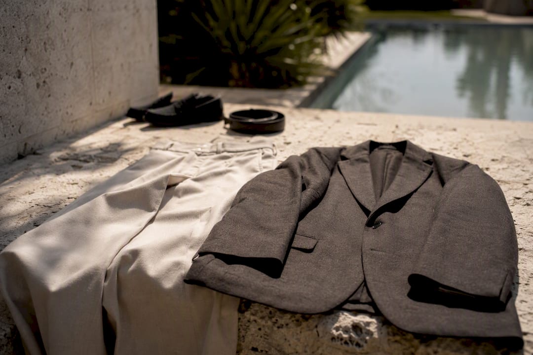Contrasting fashion pieces showing outfit volume balance
