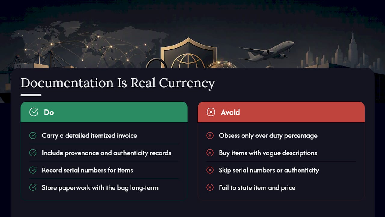 Why Documentation Is the Real Currency at the Border — overview diagram