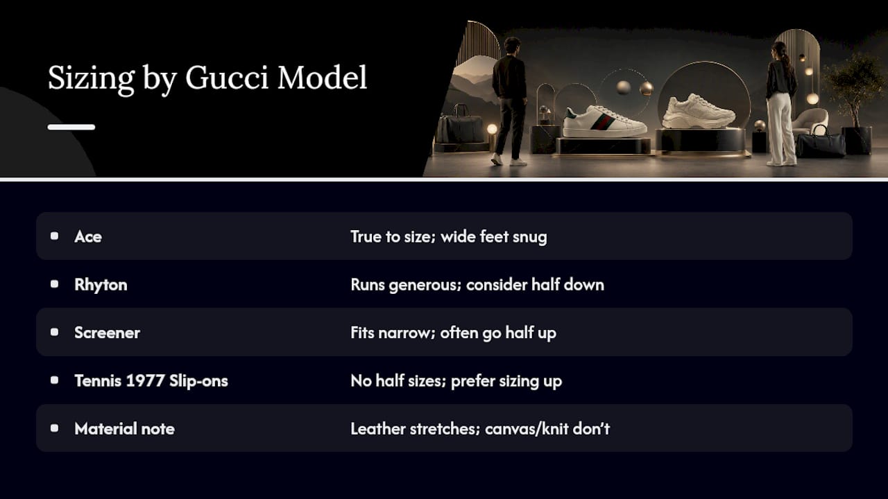 Do Gucci Sneakers Run Big or Small by Model? — overview diagram