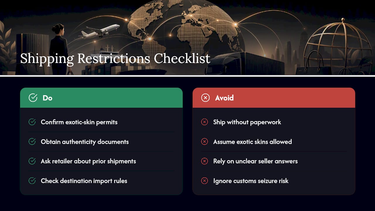 Are There Restrictions on Shipping Designer Handbags Abroad? — overview diagram