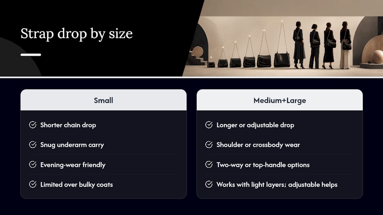 Comparison of strap drops and carry positions
