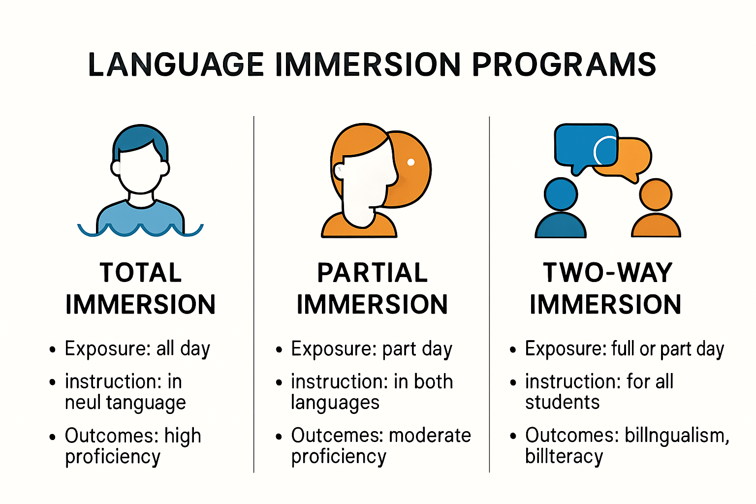 Comparison of language immersion program types