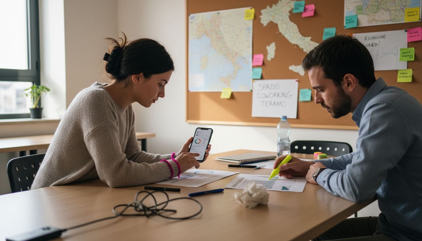 Il team dell’agenzia SEO al lavoro sull’analisi dei report a Teramo