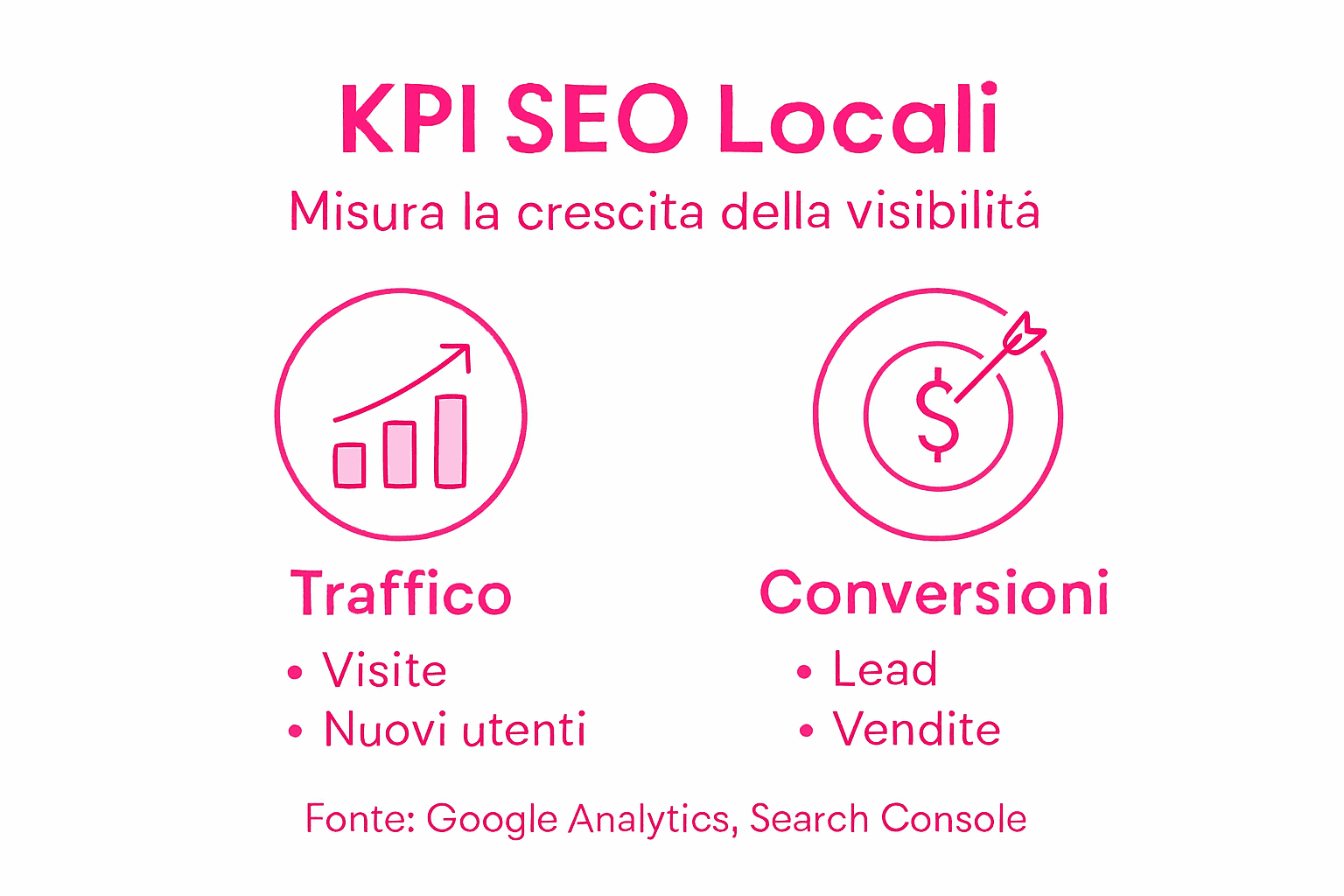 Infografica sui principali KPI SEO per il successo delle aziende locali
