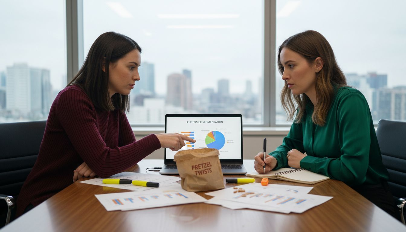 Colleagues planning email segmentation together