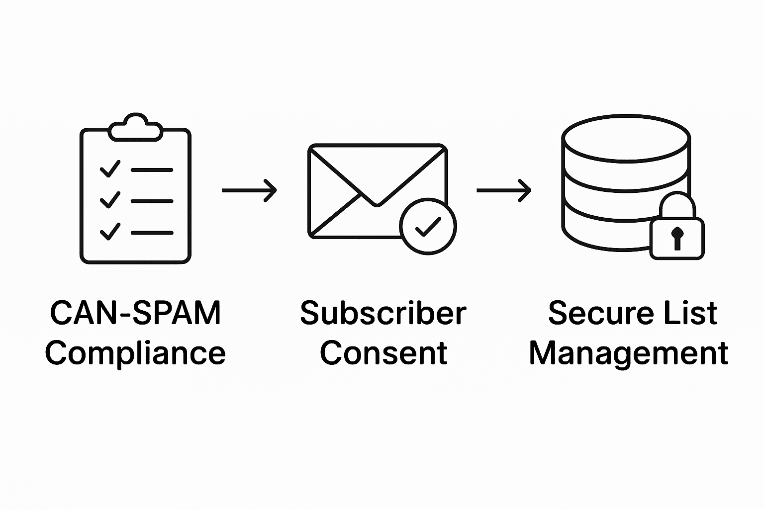 Steps for compliant email list management infographic