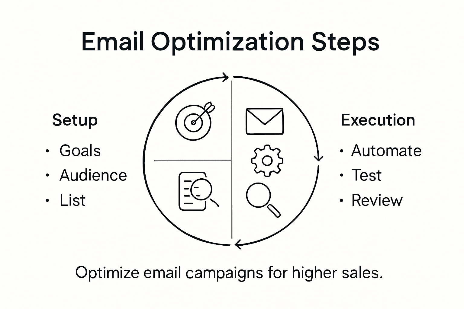 Infographic showing email campaign optimization steps