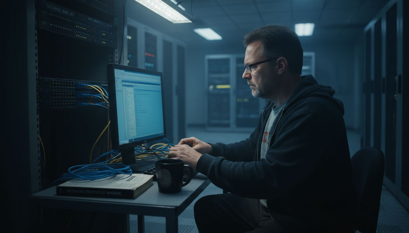 Technician configures server for email delivery