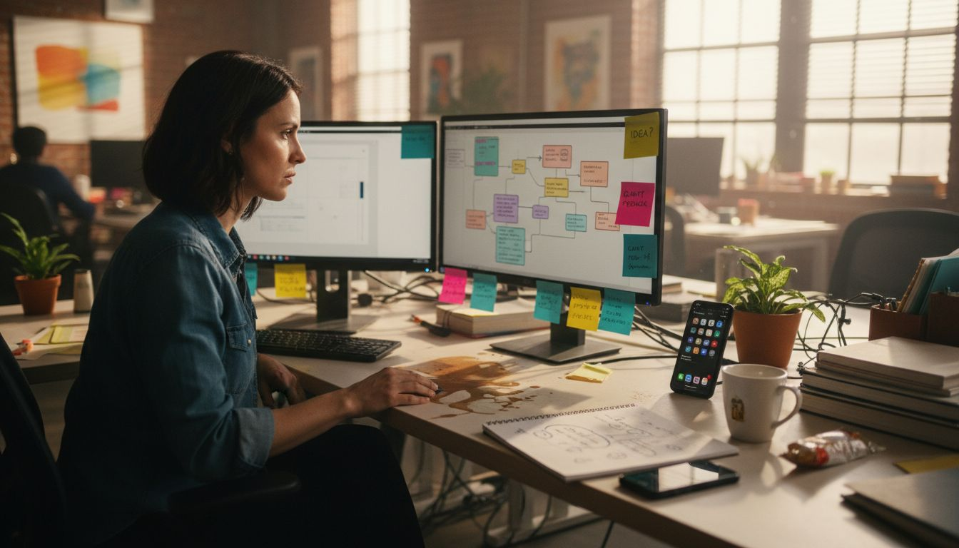 Marketer reviewing email automation workflow