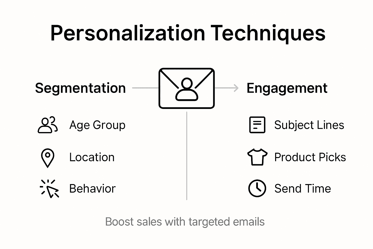 Infographic showing email personalization techniques