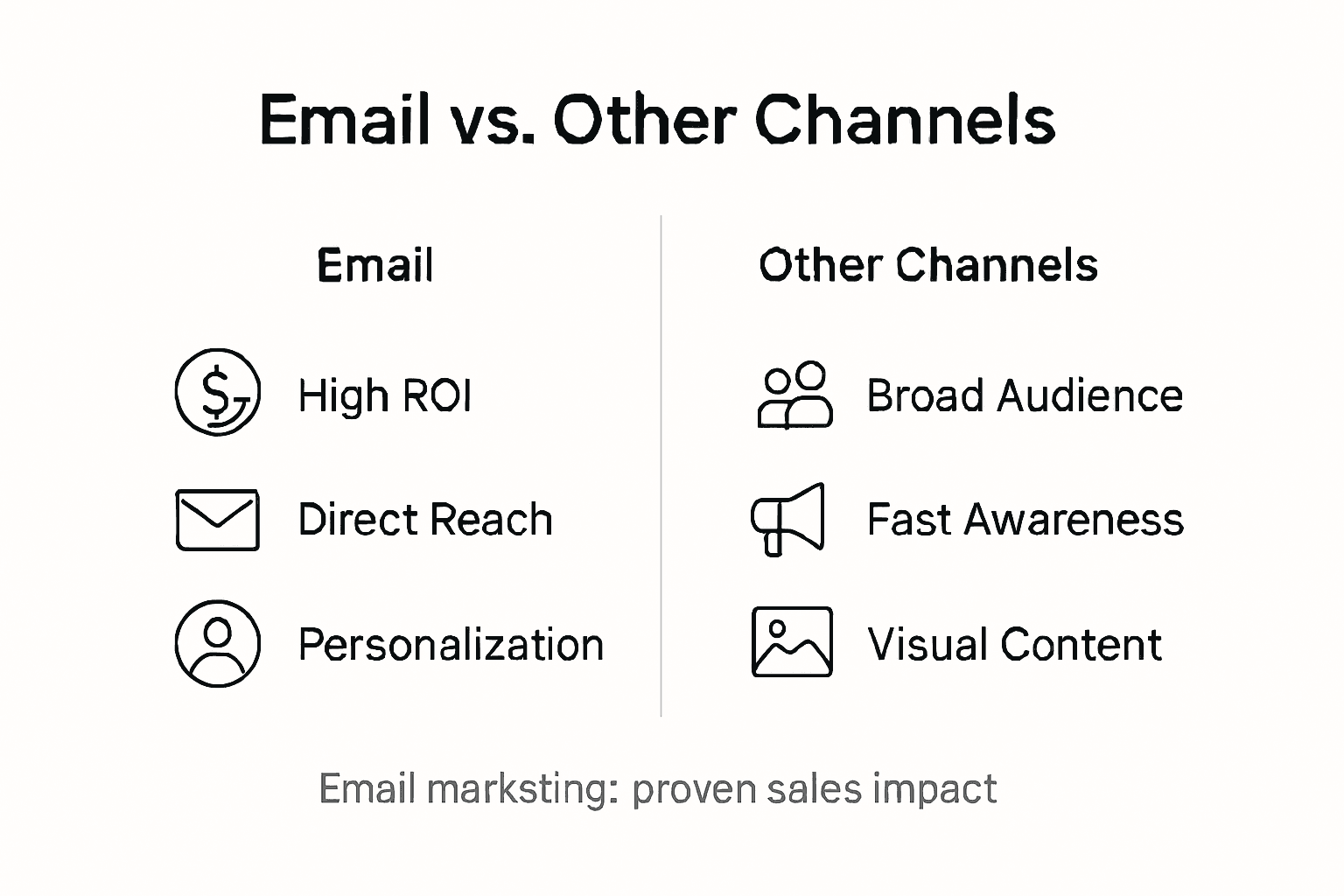 Infographic comparing email and other channels