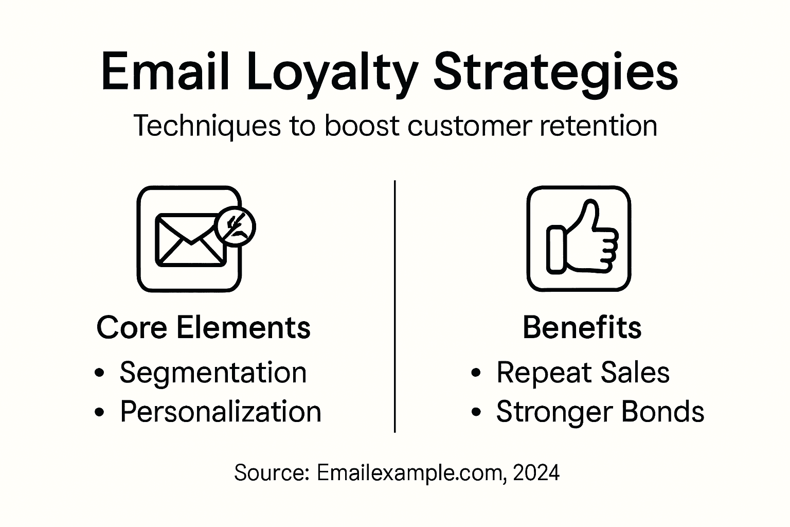 Infographic on email loyalty strategies core elements